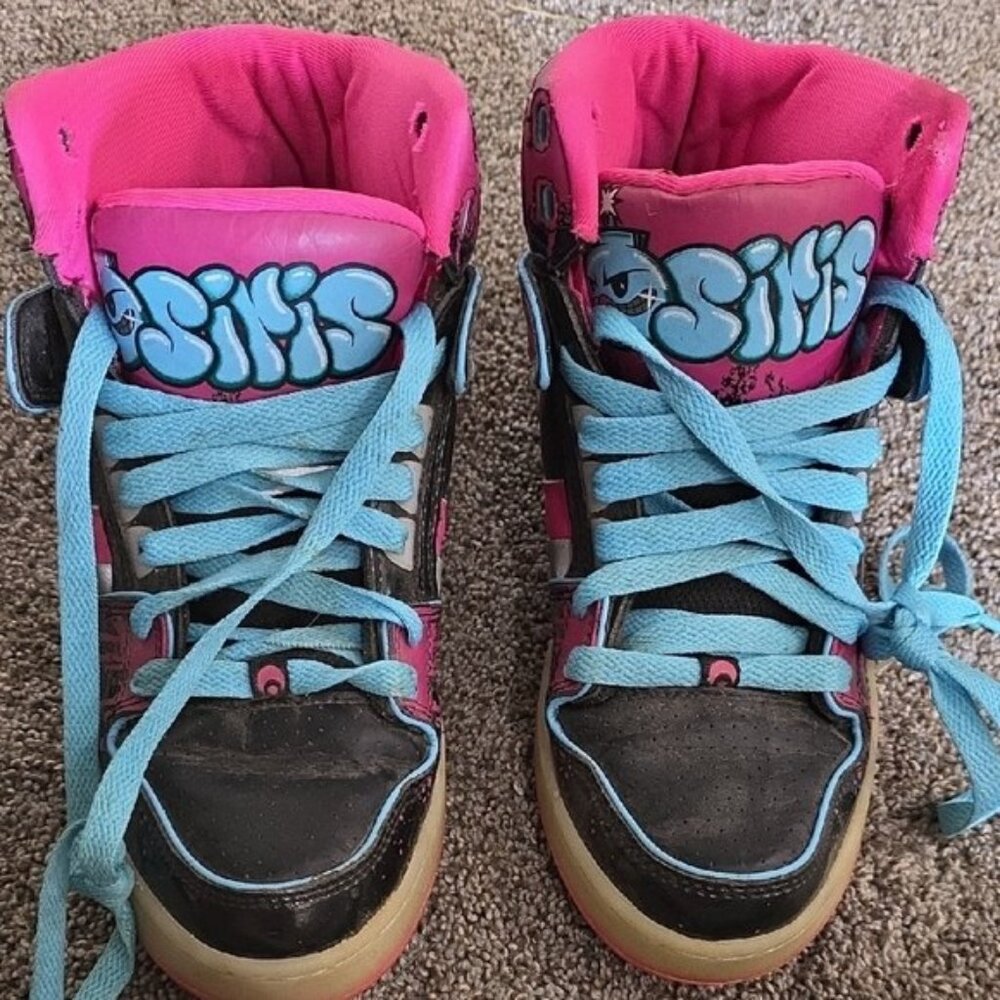 Osiris Pink and Blue Sneakers Casual Sporty Design